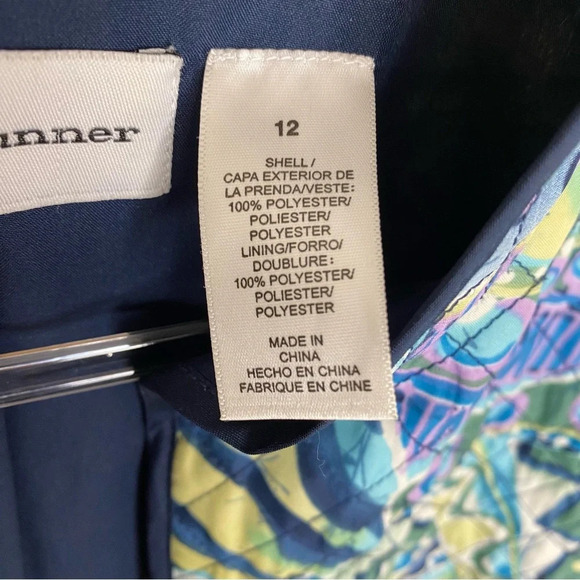 Alfred Dunner Quilted Jacket Blue Floral Cozy Long Sleeve Pucci Vibes - … - Picture 4 of 6